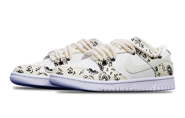 Lookbook (W) 나이키 덩크 로우 '캐슈 플라워 바이브' (커스텀) DH9765-100(TeamT-腰果花米黄S-BOX)