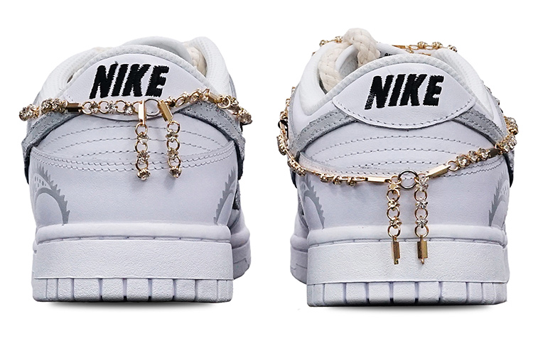 Purchase 【定制球鞋】 Nike Dunk Low 動物紋路 花紋 Vibe 解構 低筒 板鞋 女款 銀白