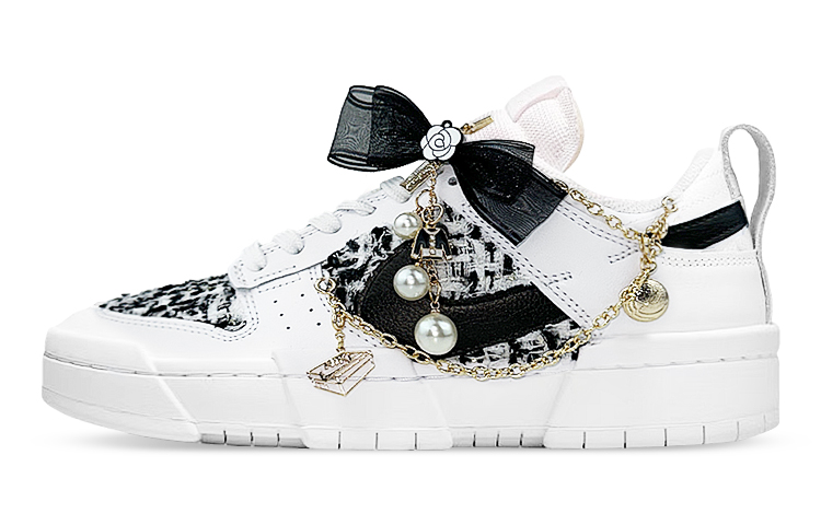Buy (W) [Zapatos Personalizados] Nike Dunk Low 'Chanel Patch - Negro Blanco' DO5219-111(Team叁-女款黑白小香)