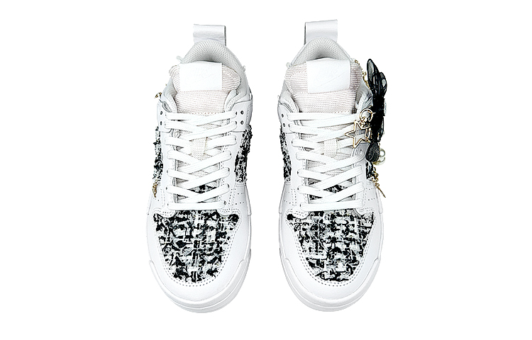 Shop (W) [Zapatos Personalizados] Nike Dunk Low 'Chanel Patch - Negro Blanco' DO5219-111(Team叁-女款黑白小香)