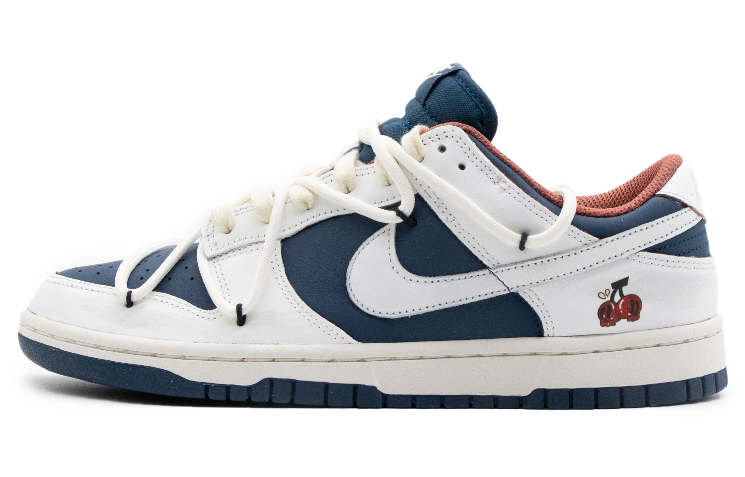 [Custom Shoes] (Women) Nike Dunk Low 'Cherry Red-White-Blue'