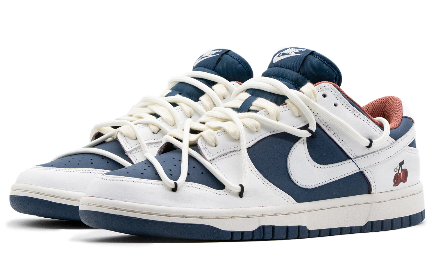 Lookbook (W) 나이키 덩크 로우 '체리레드-화이트-블루' (커스텀) dd1503-602(Team57-女款樱桃)