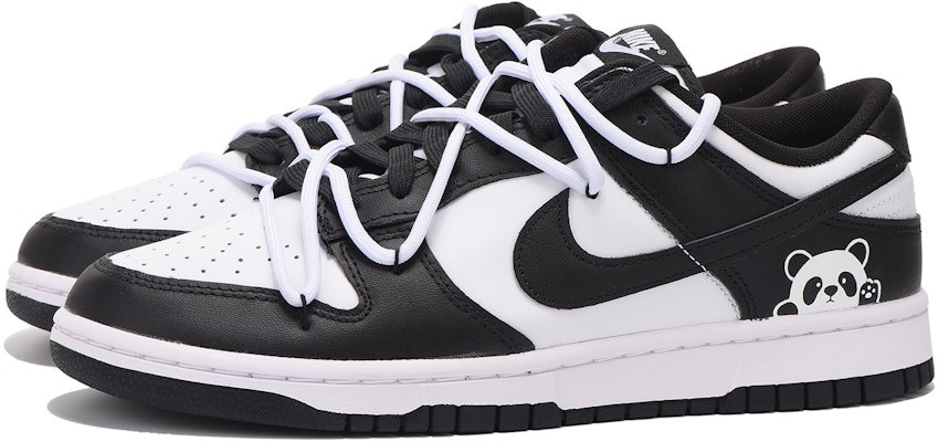 【訂製籃球鞋】Nike Dunk Low 栗子熊貓 解構舒適 耐磨 低筒 板鞋 女款 黑白 Lookbook 【訂製籃球鞋】Nike Dunk Low 栗子熊貓 解構舒適 耐磨 低筒 板鞋 女款 黑白