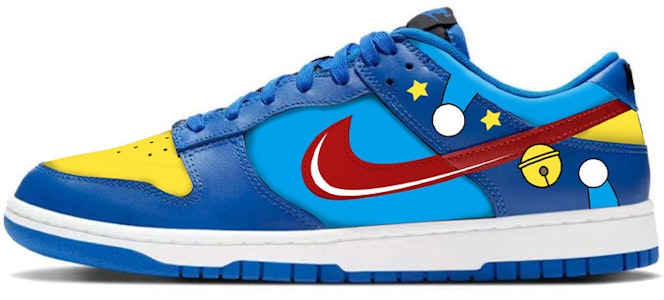 【定製球鞋】Nike Dunk Low 兒童節主題定制 噴繪 哆啦A夢 贈送特殊鞋盒 低幫 板鞋 女款 藍黃 Order 【定製球鞋】Nike Dunk Low 兒童節主題定制 噴繪 哆啦A夢 贈送特殊鞋盒 低幫 板鞋 女款 藍黃