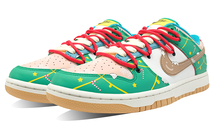 Lookbook (W) Zapatillas Nike Dunk Low 'Campana Navideña Lazo Árbol' CZ2496-100(TeamE-女款圣诞树绿棕粉BOX)
