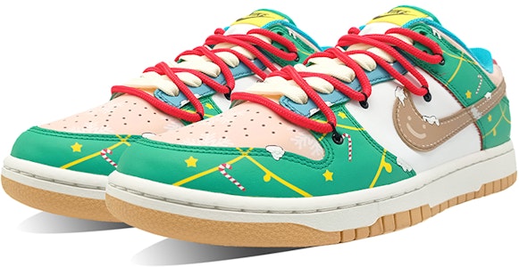 (W) 나이키 덩크 로우 '크리스마스 벨 리본 트리' (커스텀) CZ2496-100(TeamE-女款圣诞树绿棕粉BOX) Lookbook (W) 나이키 덩크 로우 '크리스마스 벨 리본 트리' (커스텀) CZ2496-100(TeamE-女款圣诞树绿棕粉BOX)