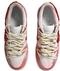 【訂製球鞋】Nike Dunk Low 聖誕節 玫紅 絨毛 白雪 腮紅 做舊Vibe 解構風 低幫 板鞋 女款 紅白 Shop 【訂製球鞋】Nike Dunk Low 聖誕節 玫紅 絨毛 白雪 腮紅 做舊Vibe 解構風 低幫 板鞋 女款 紅白