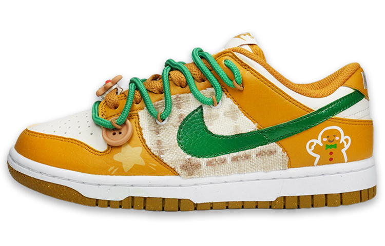Buy 【定制球鞋】Nike Dunk Low 聖誕禮物 可愛餅乾 格子貼布 休閒 特殊鞋盒 低筒 板鞋 女款 棕綠