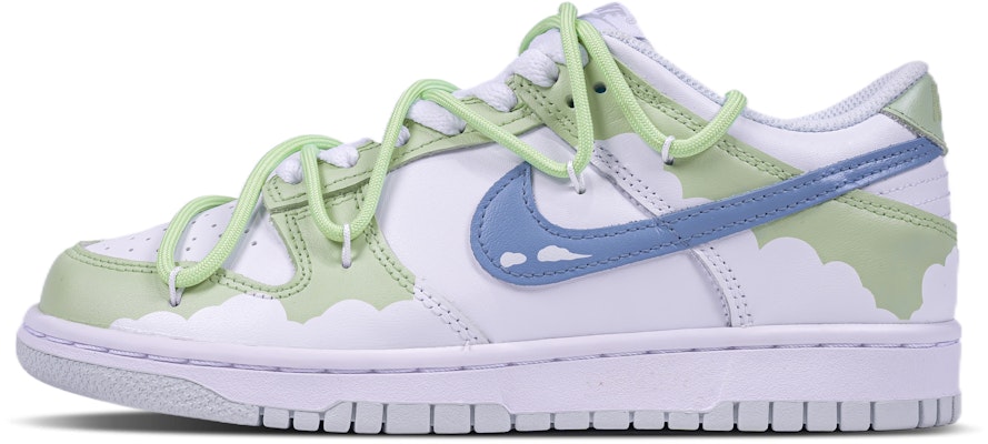 【客製球鞋】Nike Dunk Low 雲間波譎 雲朵 特殊禮盒 防滑減震 低筒 滑板鞋 女款 淺綠色 Order 【客製球鞋】Nike Dunk Low 雲間波譎 雲朵 特殊禮盒 防滑減震 低筒 滑板鞋 女款 淺綠色