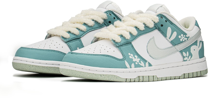 【定制球鞋】Nike Dunk Low FZBB CNY 解構 兔花 禮盒 低幫 板鞋 女款 白綠 Lookbook 【定制球鞋】Nike Dunk Low FZBB CNY 解構 兔花 禮盒 低幫 板鞋 女款 白綠