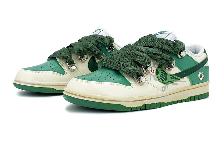 [Custom Shoes] (W) Nike Dunk Low 'CNY Deconstructed Green White' 圖 3