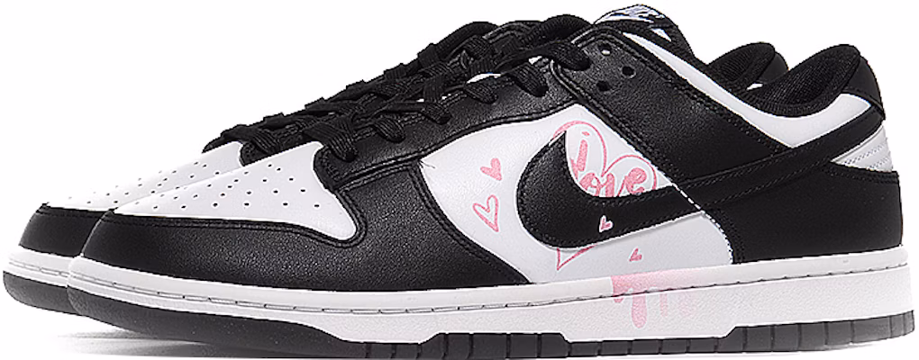 【客製化球鞋】 Nike Dunk Low 碰撞愛心 流體愛心 經典外觀與現代風潮結合 耐磨防滑 低筒 板鞋 女款 黑白 Lookbook 【客製化球鞋】 Nike Dunk Low 碰撞愛心 流體愛心 經典外觀與現代風潮結合 耐磨防滑 低筒 板鞋 女款 黑白