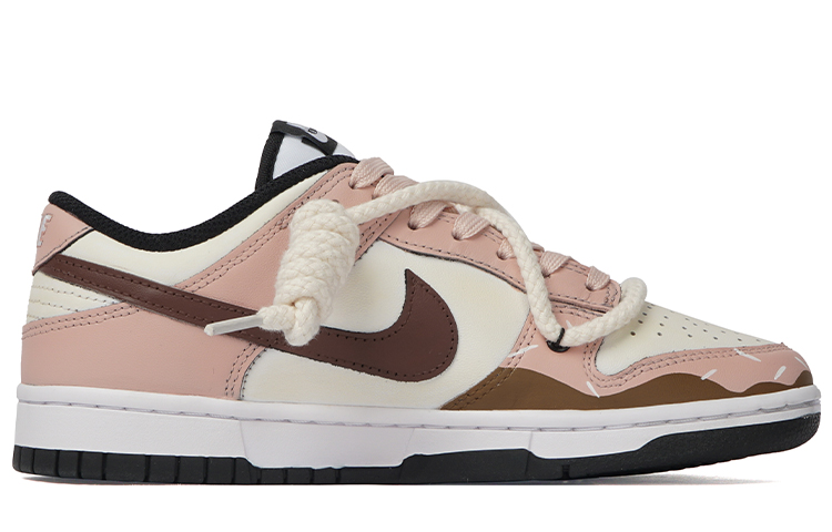 Order (W) [Sepatu Kustom] Nike Dunk Low &#x27;Cookie&#x27; DD1503-101(Team拾柒-女款低帮碎曲奇板鞋粉白)