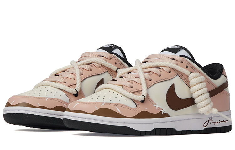 Lookbook (W) [Sepatu Kustom] Nike Dunk Low &#x27;Cookie&#x27; DD1503-101(Team拾柒-女款低帮碎曲奇板鞋粉白)