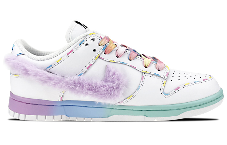 Lookbook (W) [Kasut Custom] Nike Dunk Low 'Cotton Candy Macaron Ais Krim Fluffy Pelangi Tali' DD7099-100(Team叁-毛绒钩棉花糖S-BOX)