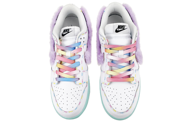 Shop (W) [Kasut Custom] Nike Dunk Low 'Ais Krim Macaron Gula Kapas Berwarna-Warni' DD7099-100(Team叁-毛绒钩棉花糖)