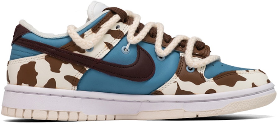 【定制球鞋】Nike Dunk Low White Sail 奶牛 西部牛仔 藍天白雲 低幫 板鞋 女款 棕藍紅 Order 【定制球鞋】Nike Dunk Low White Sail 奶牛 西部牛仔 藍天白雲 低幫 板鞋 女款 棕藍紅