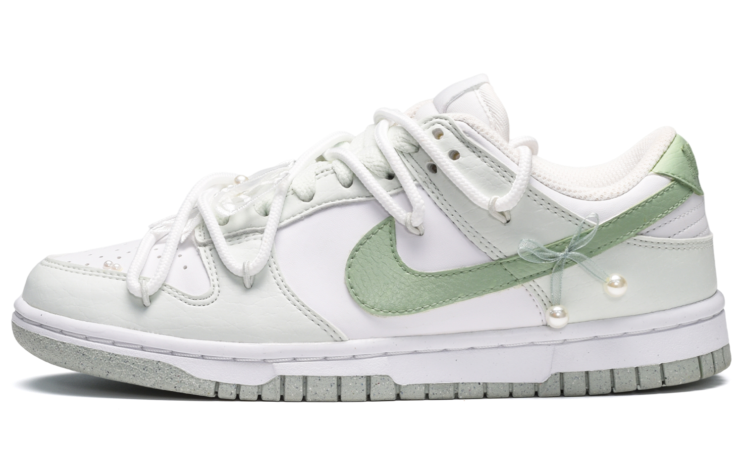 Buy (W) [Kasut Custom] Nike Dunk Low 'Krim Gelembung Mutiara Wanita' DN1431-102(TeamE-女款奶油气泡白绿)
