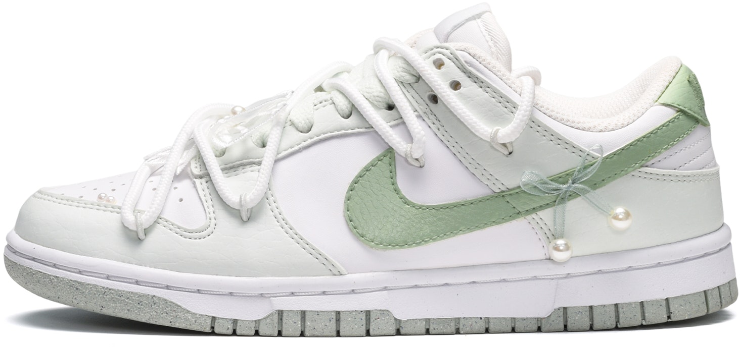 custom-shoes-women-nike-dunk-low-cream-bubble-pearl-girl