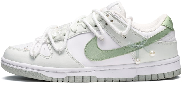 【訂製球鞋】 Nike Dunk Low 奶油氣泡 珍珠女孩 蝴蝶結 低筒 板鞋 女款 白綠 Buy 【訂製球鞋】 Nike Dunk Low 奶油氣泡 珍珠女孩 蝴蝶結 低筒 板鞋 女款 白綠