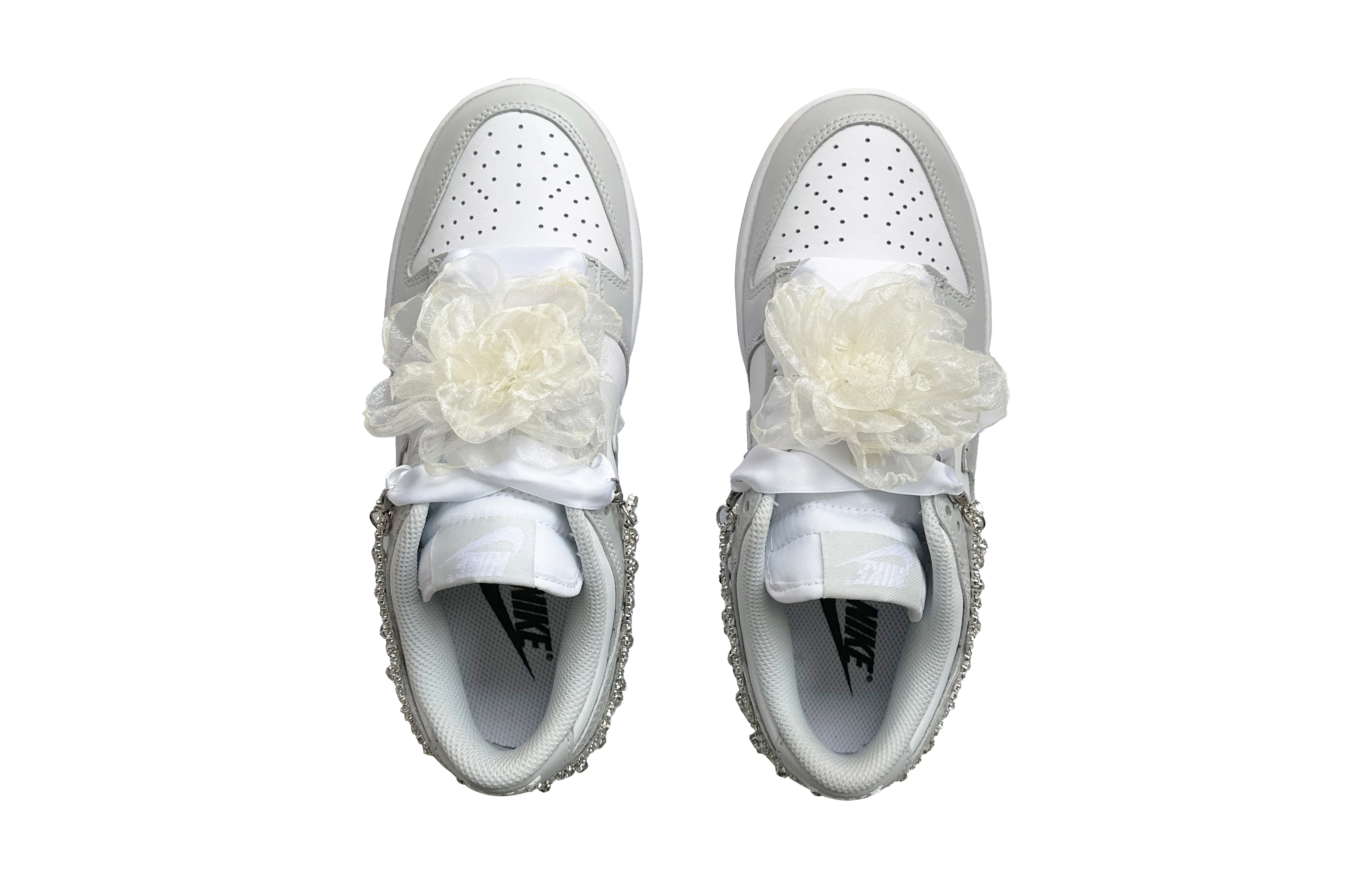 Details for (W) [Sepatu Kustom] Nike Dunk Low 'Crystal Patchwork Abu-Putih' DD1503-103(TeamK-爱意闪耀)