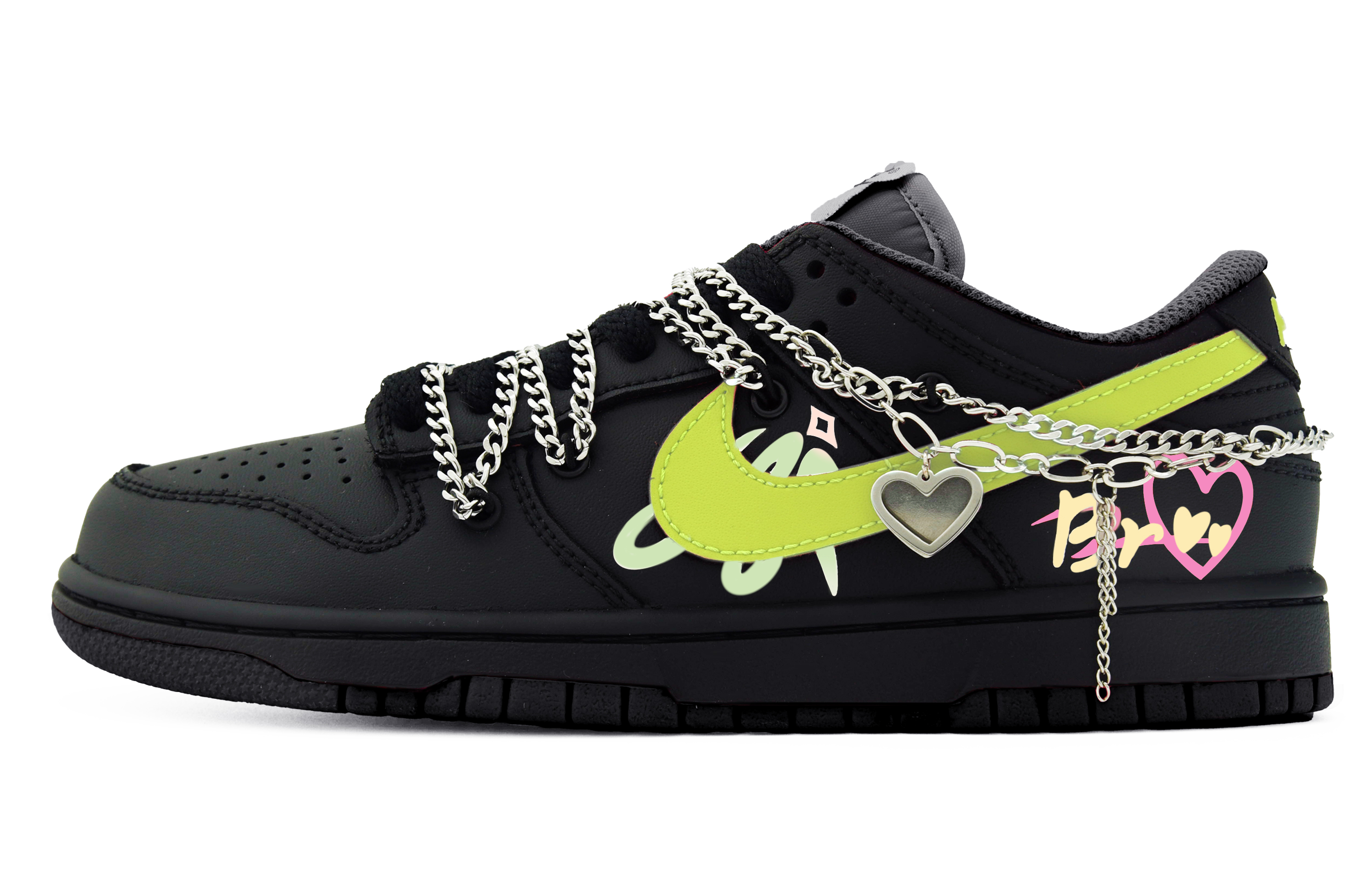 Buy (W) [定制鞋] Nike Dunk Low '赛博朋克 黑粉绿' DH9765-002(Team63-多巴胺青草绿)
