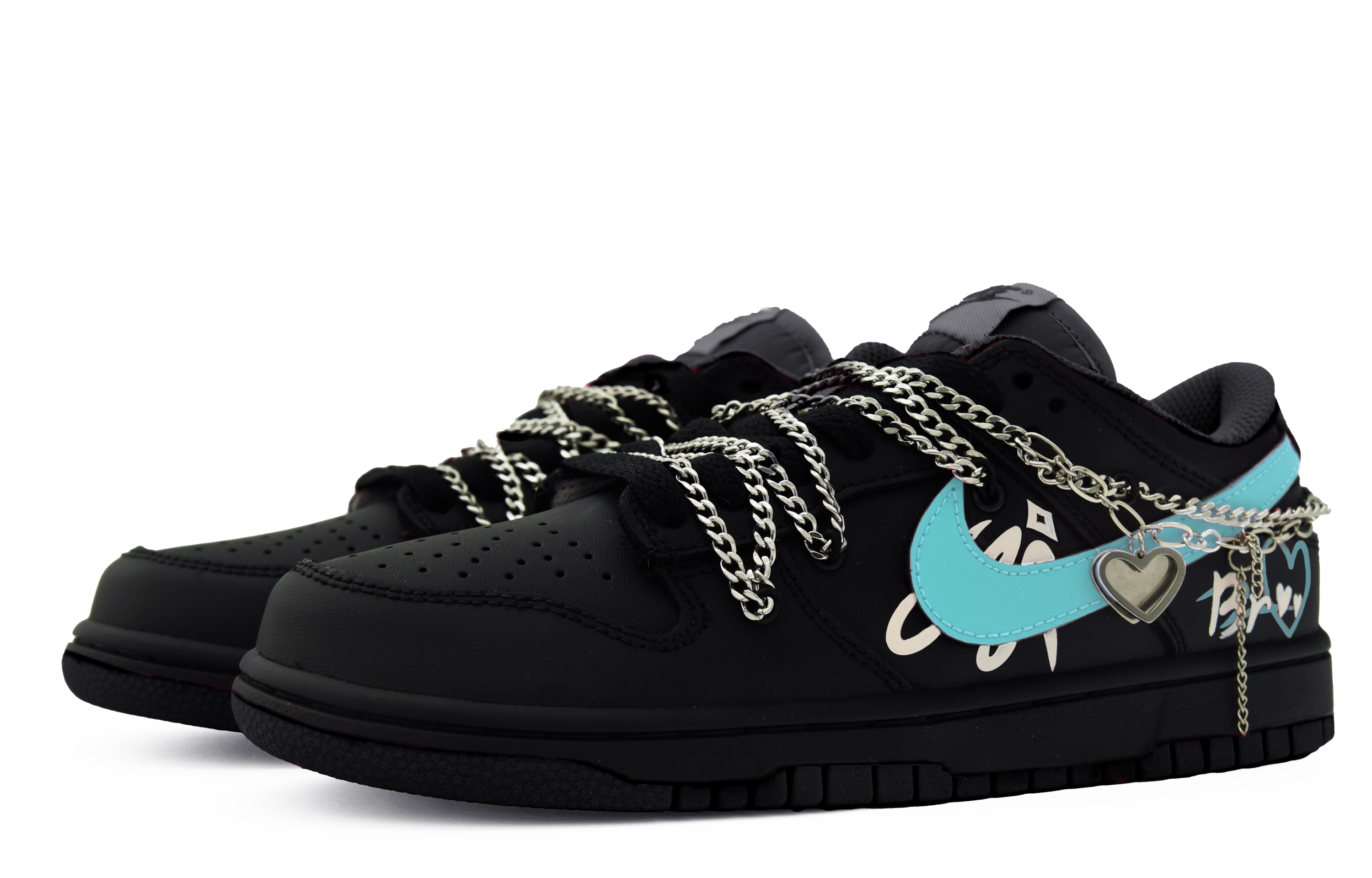 Lookbook (W) [Kasut Custom] Nike Dunk Low 'Cyberpunk Hitam Hijau' DH9765-002(Team63-蒂芙尼)