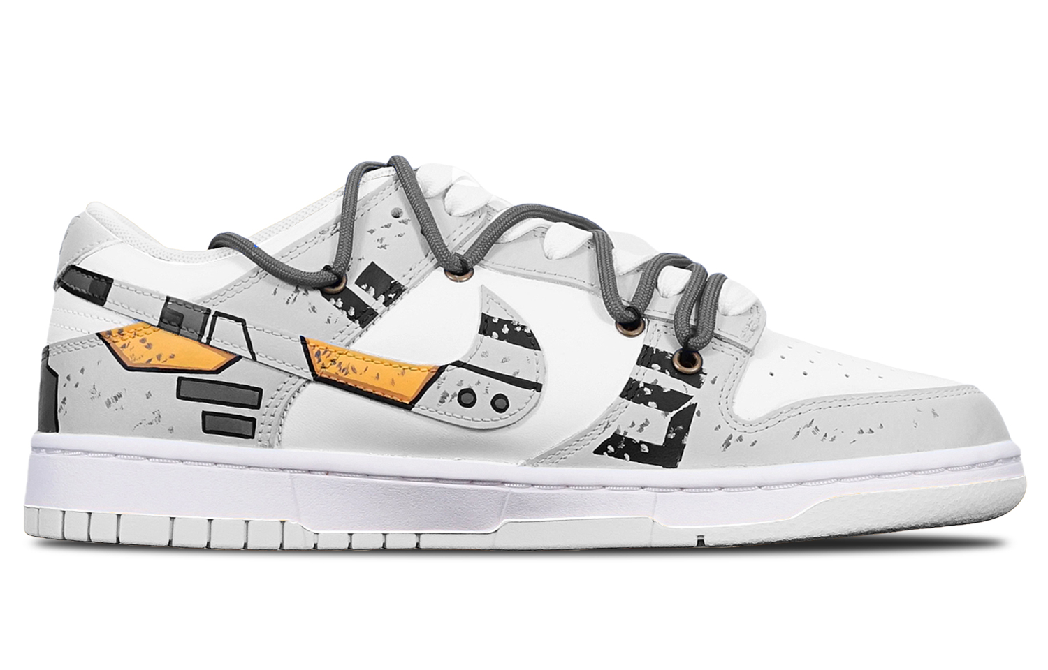 Order (W) カスタム ダンクロー "サイバーパンク メカ" (黒/白/灰) DH9765-100(TeamT-战损II黑白灰S-BOX)