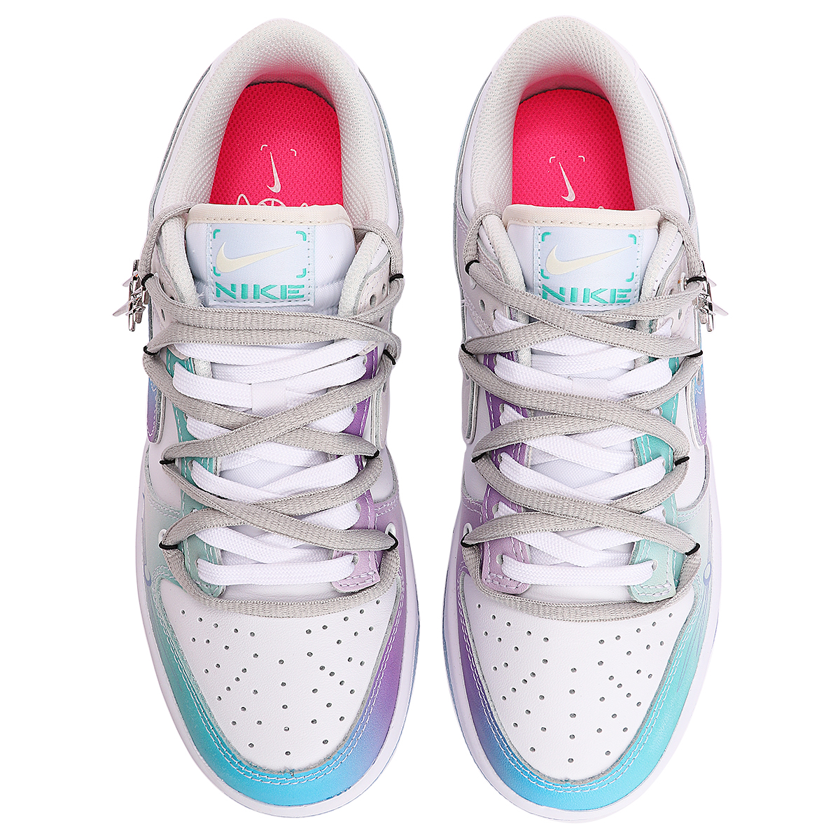Shop (W) [Kasut Custom] Nike Dunk Low 'Cyberpunk Tiffany Blue' FJ7743-194(TeamThree-宇宙悸动)