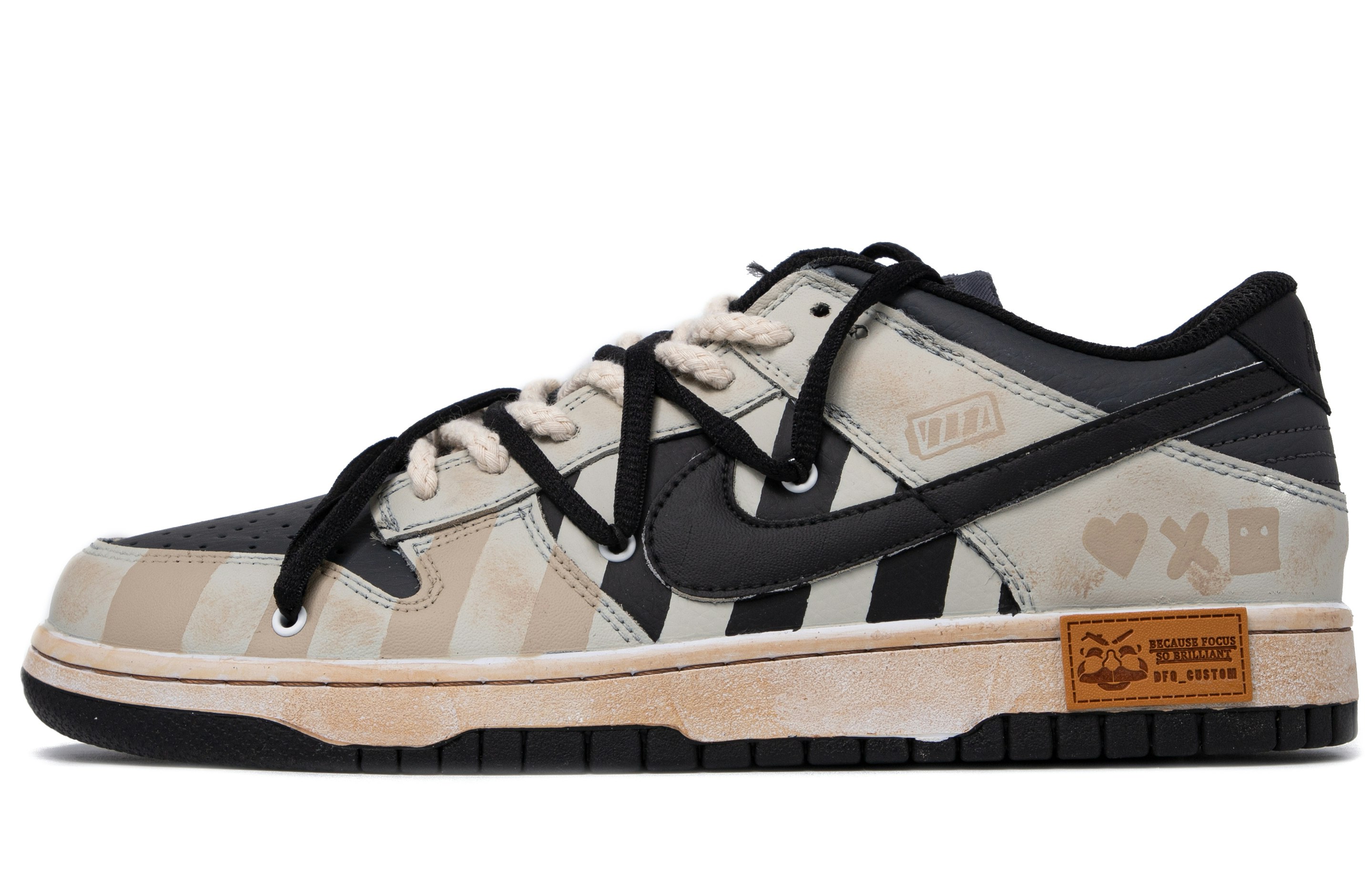 custom-shoes-women-nike-dunk-low-da-vinci-black-forbidden-zone