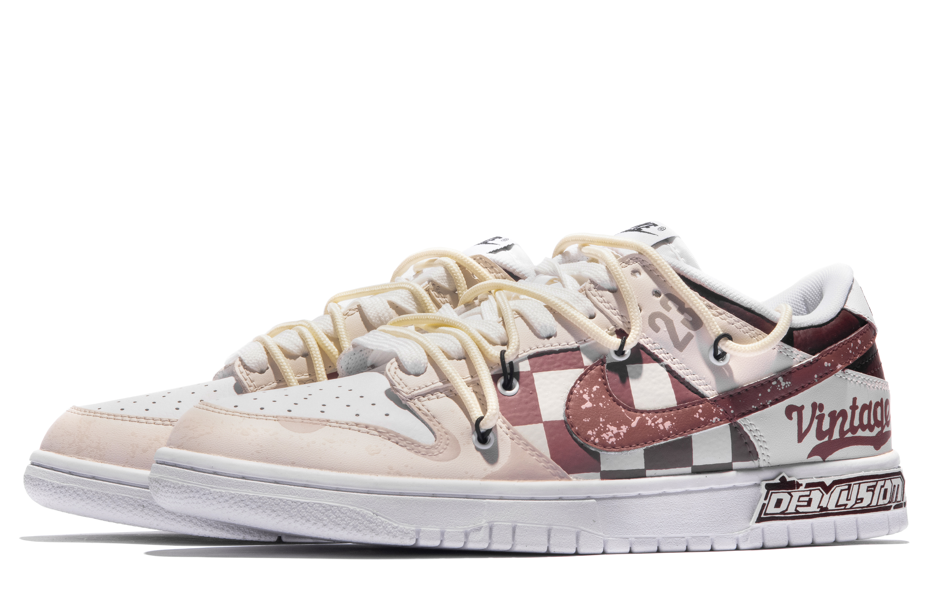 Lookbook (W) ナイキ ダンク ロー カスタム「ダ・ヴィンチ - 暁紅」 DH9765-100(TeamM-女款赤色黎明S-BOX)