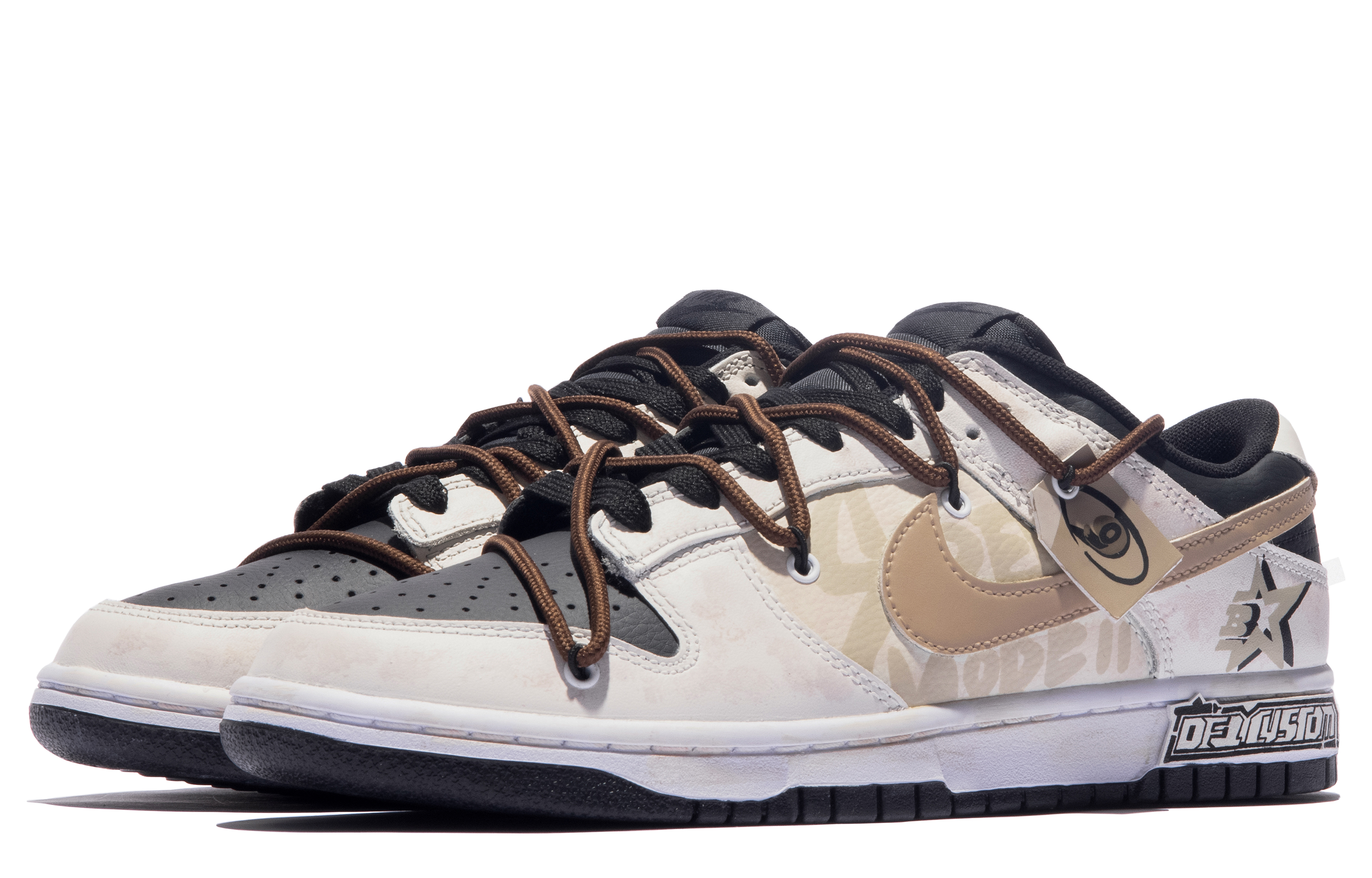 Lookbook (W) Zapatillas Nike Dunk Low 'Da Vinci Custom Sail-Negro-Marrón' CW1590-100(TeamM-女款铸造时代S-BOX)