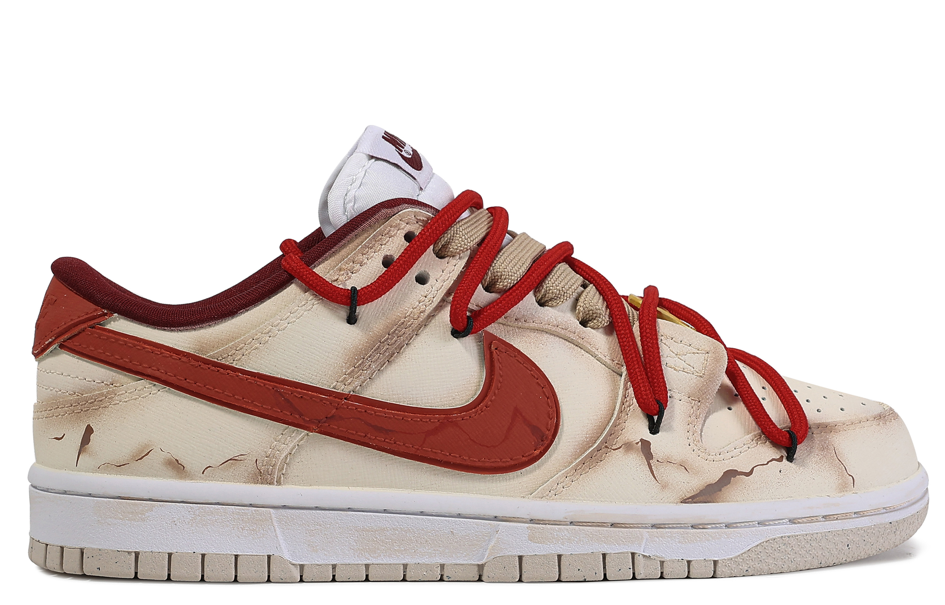 [Custom Shoes] (W) Nike Dunk Low 'Da Vinci Custom - Brown Red Flame' 圖 3