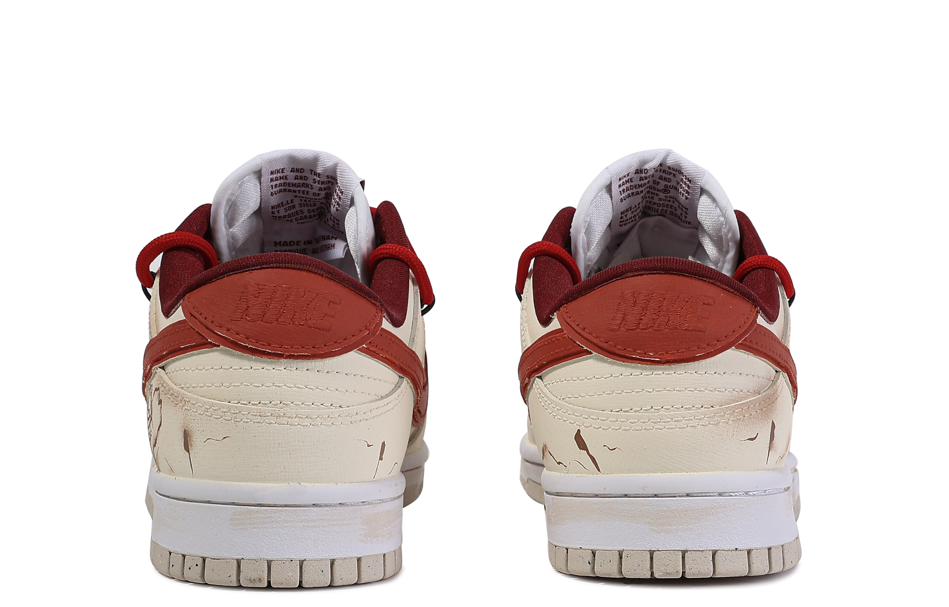 [Custom Shoes] (W) Nike Dunk Low 'Da Vinci Custom - Brown Red Flame' 圖 5