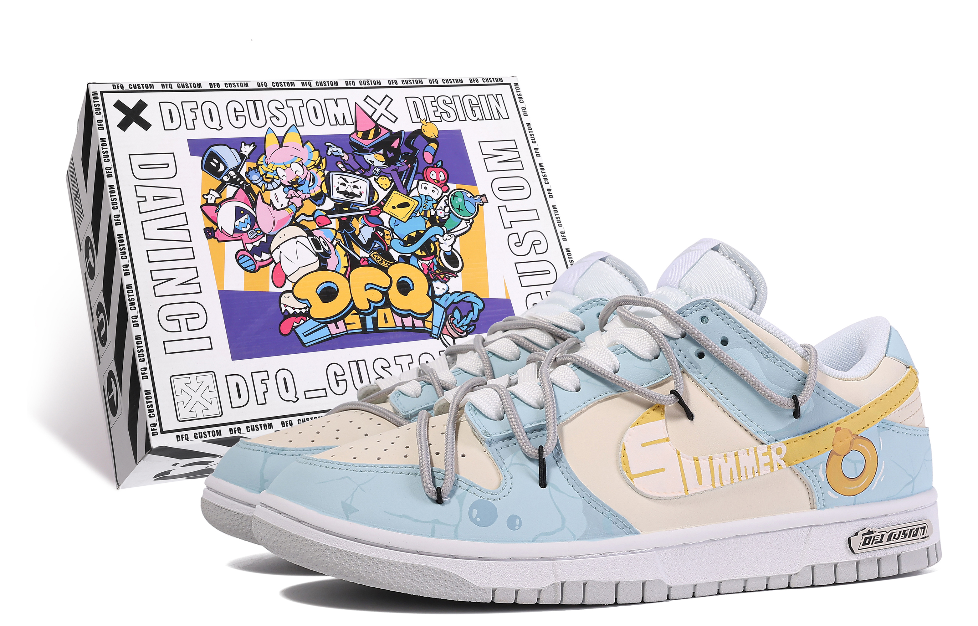[Custom Shoes] (W) Nike Dunk Low 'Da Vinci Pool Party'