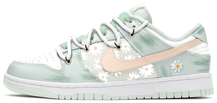 custom-shoes-women-nike-dunk-low-daisy-mint-green