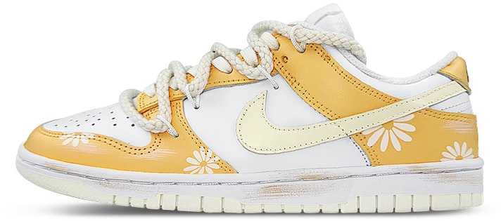 custom-shoes-women-nike-dunk-low-daisy-white-yellow