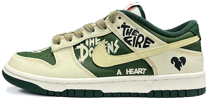 custom-shoes-women-nike-dunk-low-deconstructed-graffiti-cream-green