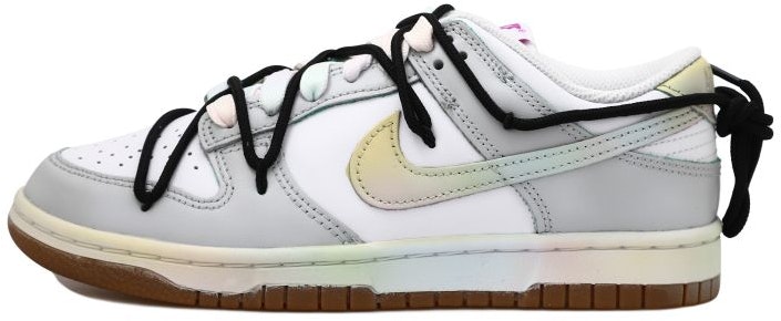 custom-shoes-women-nike-dunk-low-deconstructed-simple-rainbow-black-white-grey