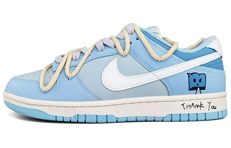 [Custom Shoes] (W) Nike Dunk Low 'Deconstructed Cartoon Box Blue White'