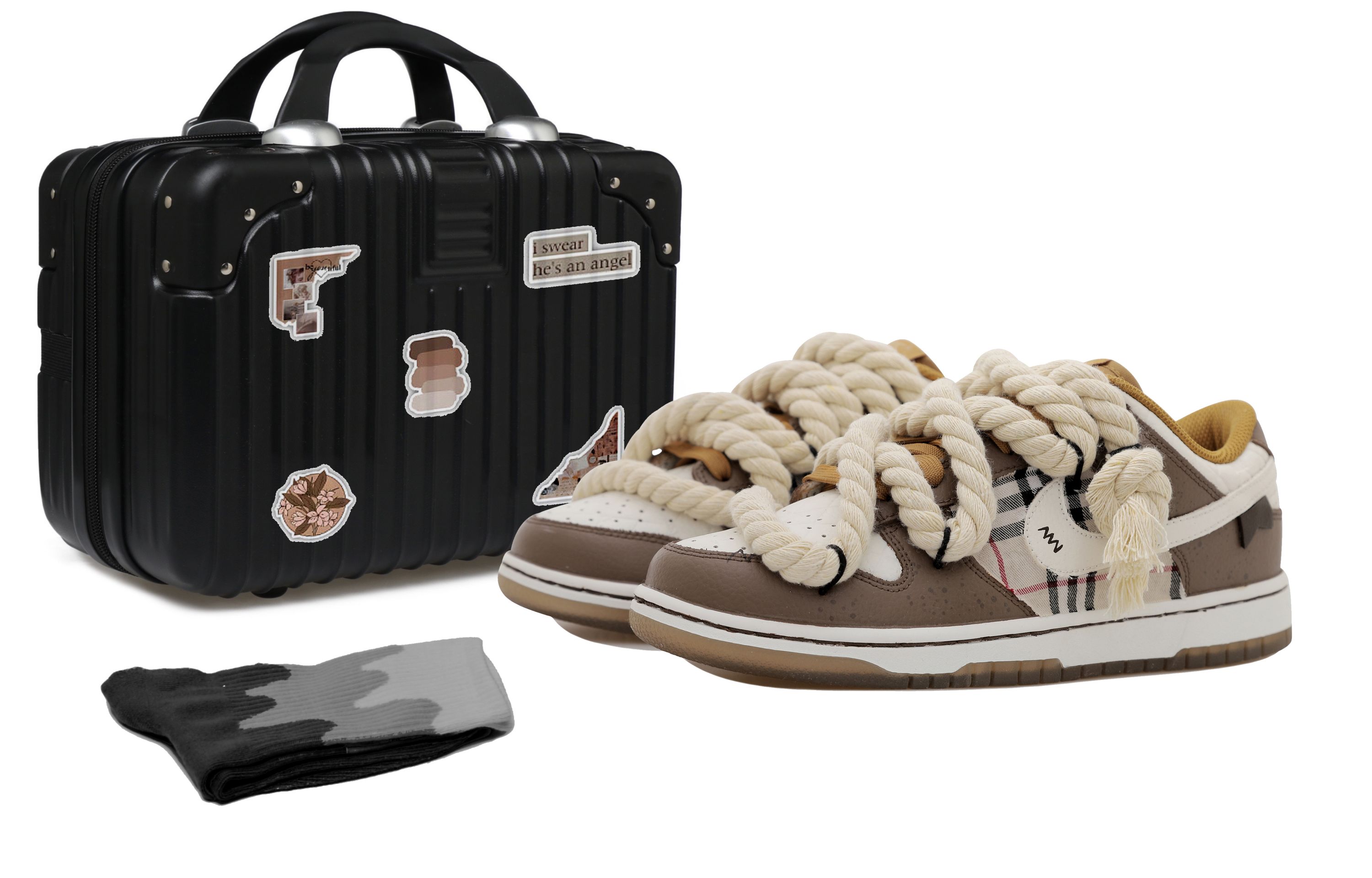 Buy (W) [Sepatu Kustom] Nike Dunk Low 'Deconstructed Mocha Kotak-kotak' DX3374-700-478402