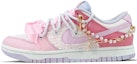 Buy 【客製化球鞋】Nike Dunk Low 解構鞋帶 特殊鞋盒 小香風 珍珠鏈條 絲綢鞋帶 女生日禮 女神專屬 低筒 板鞋 女款 粉白