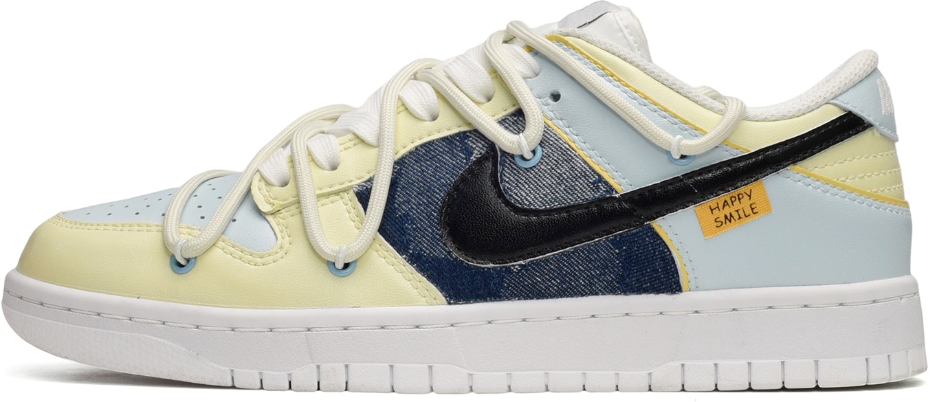 custom-shoes-women-nike-dunk-low-deconstructed-denim-yellow-blue-black