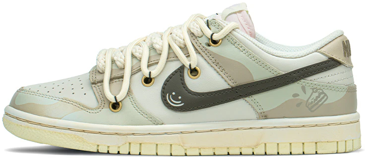 custom-shoes-women-nike-dunk-low-deconstructed-cream-cake-wave