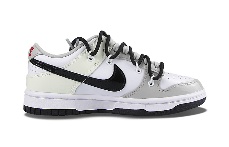 Order (W) [Kasut Custom] Nike Dunk Low 'Dekonstruksi Grafiti Hitam-Putih-Kelabu' DQ7576-001(Team58-午后戈壁)