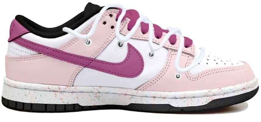 【定製球鞋】Nike Dunk Low 解構風 潑墨 活力 三勾 低幫 板鞋 女款 玫紅 Order 【定製球鞋】Nike Dunk Low 解構風 潑墨 活力 三勾 低幫 板鞋 女款 玫紅