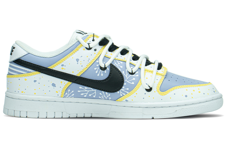 Order 【定制球鞋】NNike Dunk Low "Triple White" 低幫 解構鞋帶 Vibe風做舊 冰激凌 馬卡龍 潑墨 長春花藍 湖人紫金 手繪二次元 板鞋 女款 藍金
