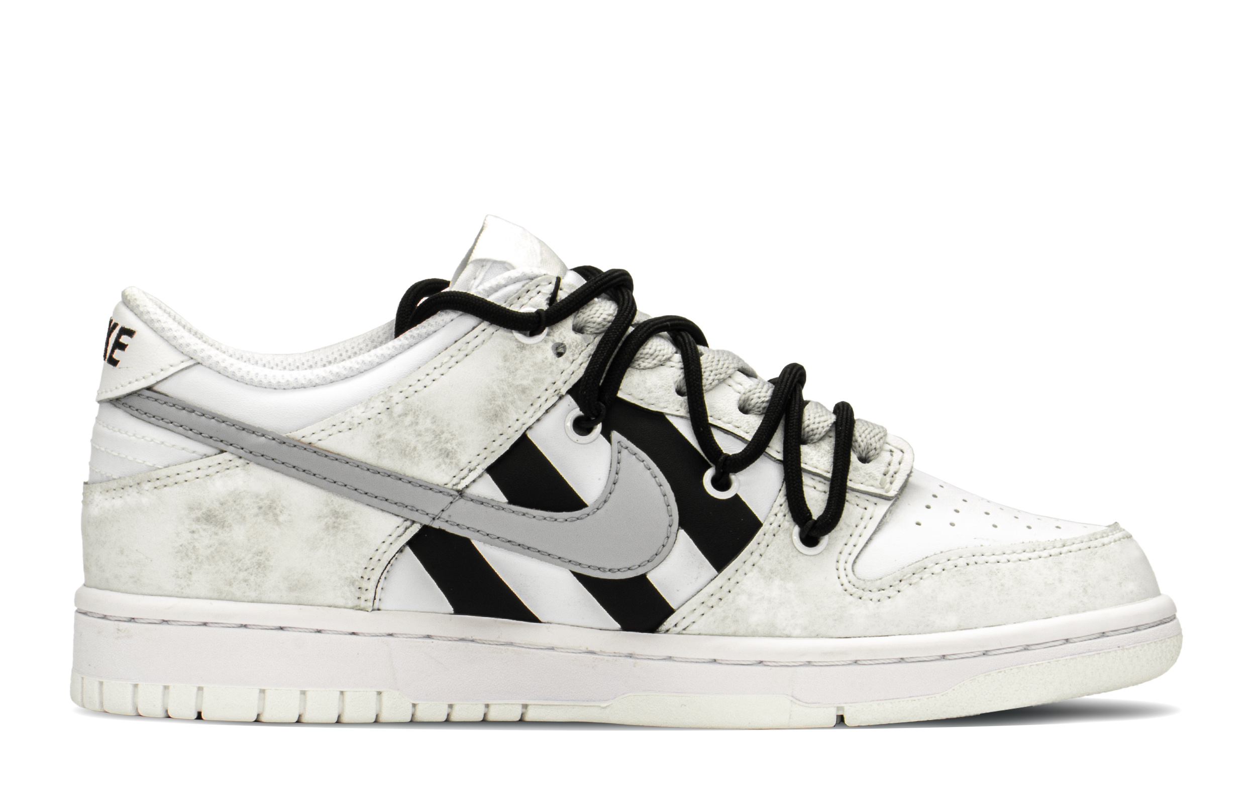 Order (W) [Sepatu Kustom] Nike Dunk Low 'Gaya Zebra Terdekontruksi' DH9765-100(TeamA-DKL斑马白女S-BOX)