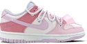 Order 【客製化球鞋】Nike Dunk Low 解構鞋帶 特殊鞋盒 小香風 珍珠鏈條 絲綢鞋帶 女生日禮 女神專屬 低筒 板鞋 女款 粉白