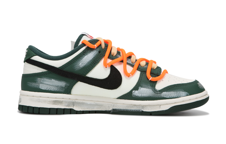 Order (W) [Kasut Custom] Nike Dunk Low 'Deconstructed Vintage Putih Hijau' FD0350-133(Team24-女款vibe白绿)